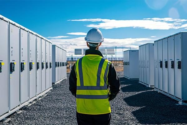 Tech in safety vest
